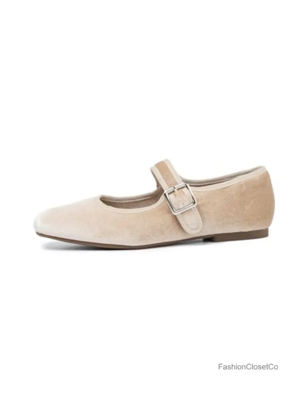Women's Square Toe Mary Jane Ballet Flats - Adjustable Strap - Faux Leather &